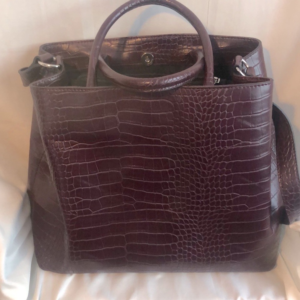 French Connection structured purse in burgundy